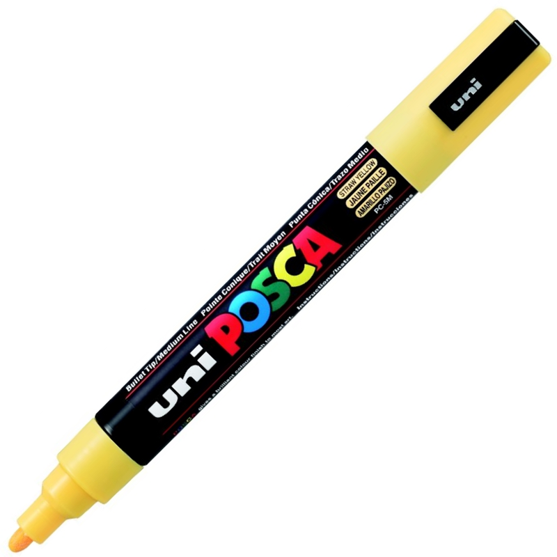 Uni-ball Posca Su Bazlı Marker PC-5M Orta Saman Sarı