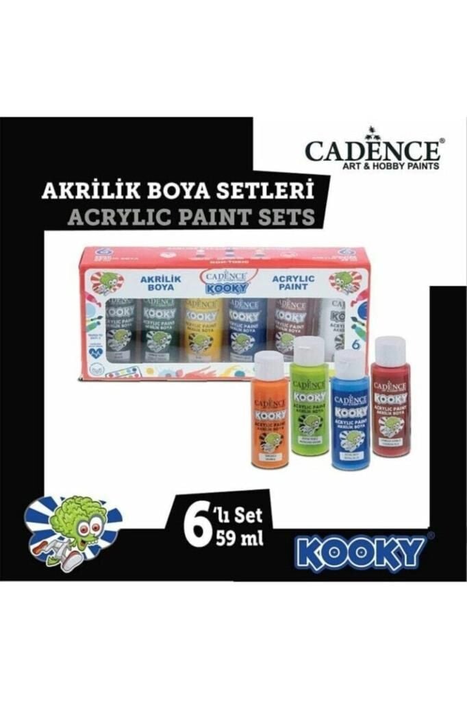 Cadence Kooky Akrilik Boya 6 Renk (59 Ml X 6 Renk)