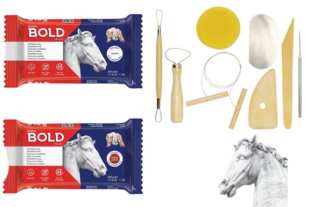 Smarta Seramik Hamuru Seti 2x500gr + başlangıç kiti