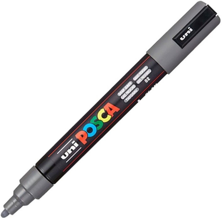 Uni-ball Posca Su Bazlı Marker PC-5M Orta Koyu Gri