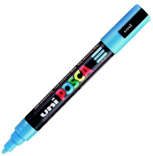 Uni-ball Posca Su Bazlı Marker PC-5M Orta Açık Mavi