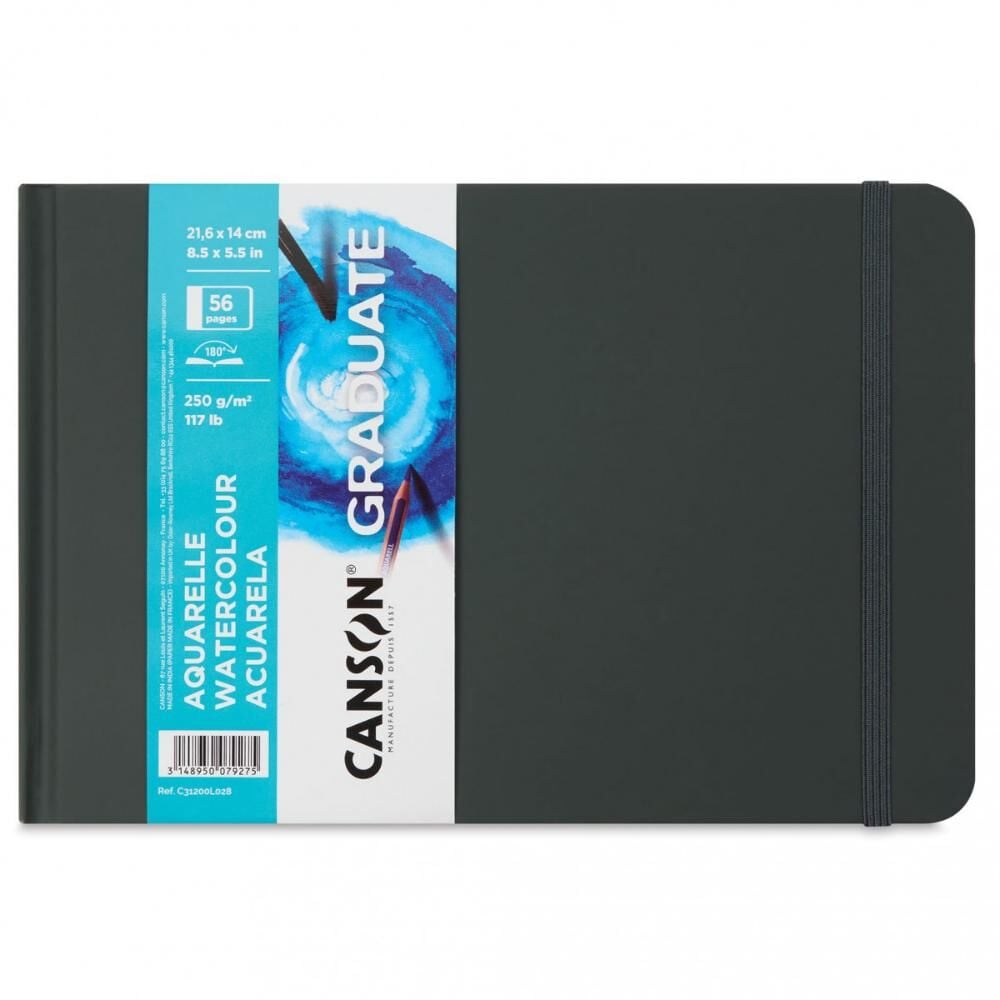 Canson Graduate Suluboya Defteri Sert Kapaklı - Yatay 250G 21,6x14 56 Sayfa