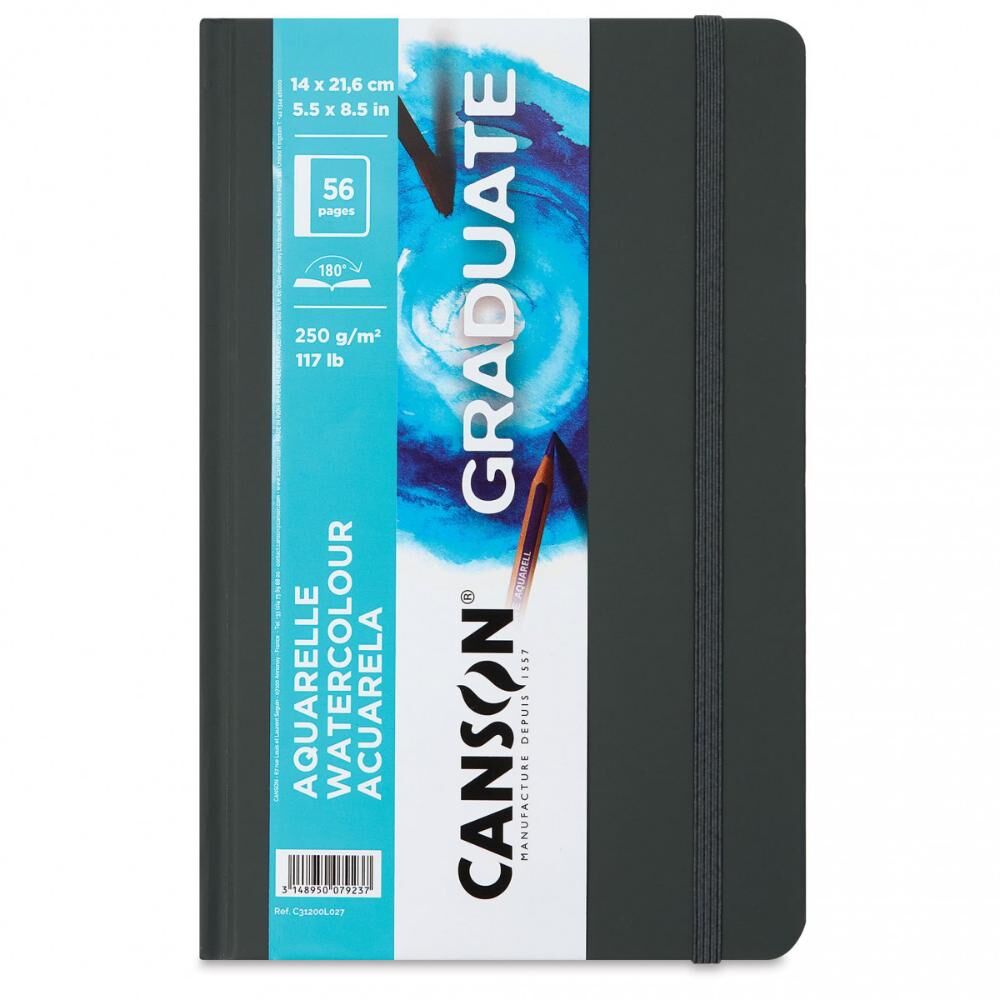 Canson Graduate Suluboya Defteri Sert Kapaklı Defter - Dikey 250gr 14x21,6 28 Yaprak 56 Sayfa