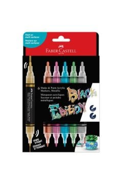 Faber Castell Shake&Paint Akrilik Marker 6 Lı Metalik 285517