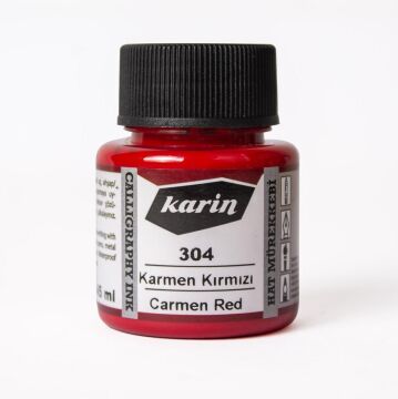 Karin Hat Mürekkebi 45ml Karmen kırmızı 304