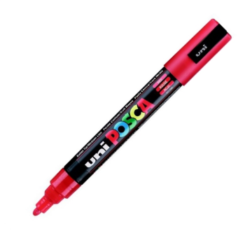 Uni-ball Posca Su Bazlı Marker PC-5M Orta Kırmızı