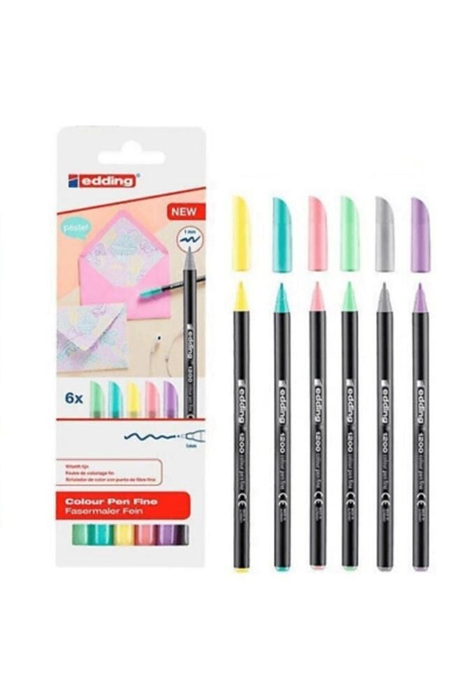 Edding Pastel Renkler 1200 Ince Uçlu Keçeli Kalem 6 Lı Set