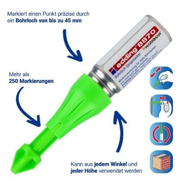 Edding 8870-064 Montaj Deliği Sprey İşaretleyici, ~3-13mm