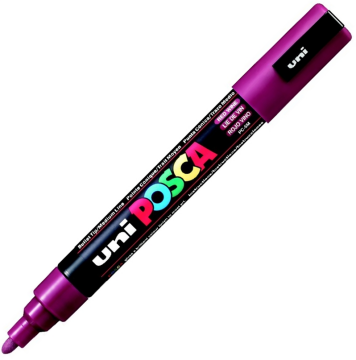 Uni-ball Posca Su Bazlı Marker PC-5M Orta Şarap Kırmızı