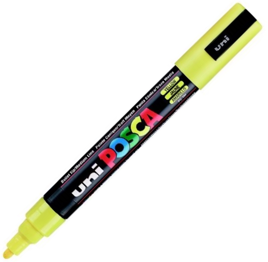 Uni-ball Posca Su Bazlı Marker PC-5M Orta Sarı