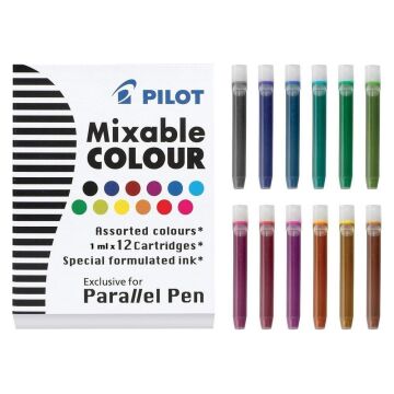 Pilot Parallel Pen Kaligrafi Kalemi Yedek Kartuşu 12'li Karışık Renk