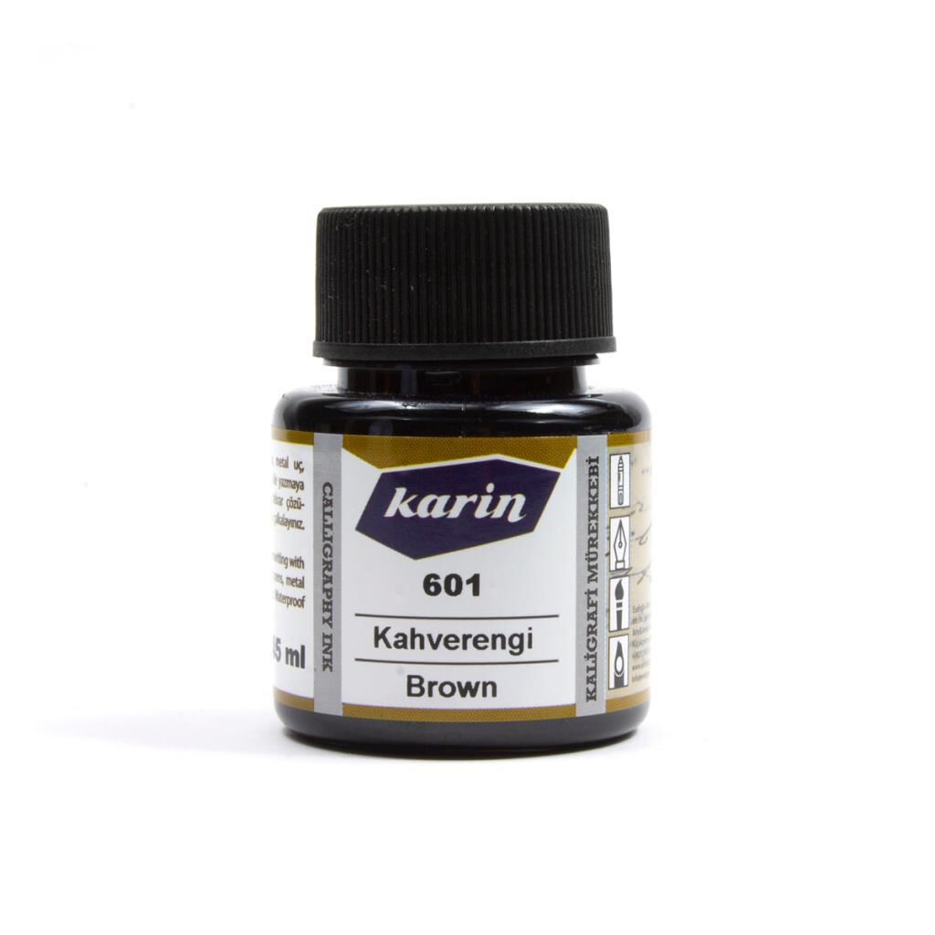 Karin Kaligrafi Mürekkebi 45ml  Kahverengi 601