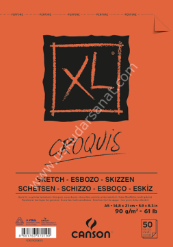 Croquis XL Albüm 90gr A5 Üstten Spiralli 50 Yaprak