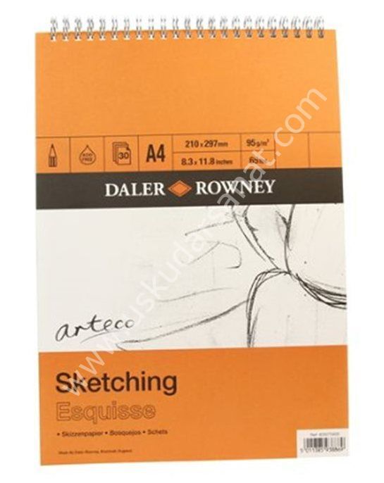 Daler Rowney Arteco Sketching Eskiz Defter 95gr A4 30 Yaprak
