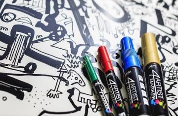 Pebeo 4Artist Yağlı Marker Markör Kalem Yuvarlak Uç 4mm 33 Açık Mavi