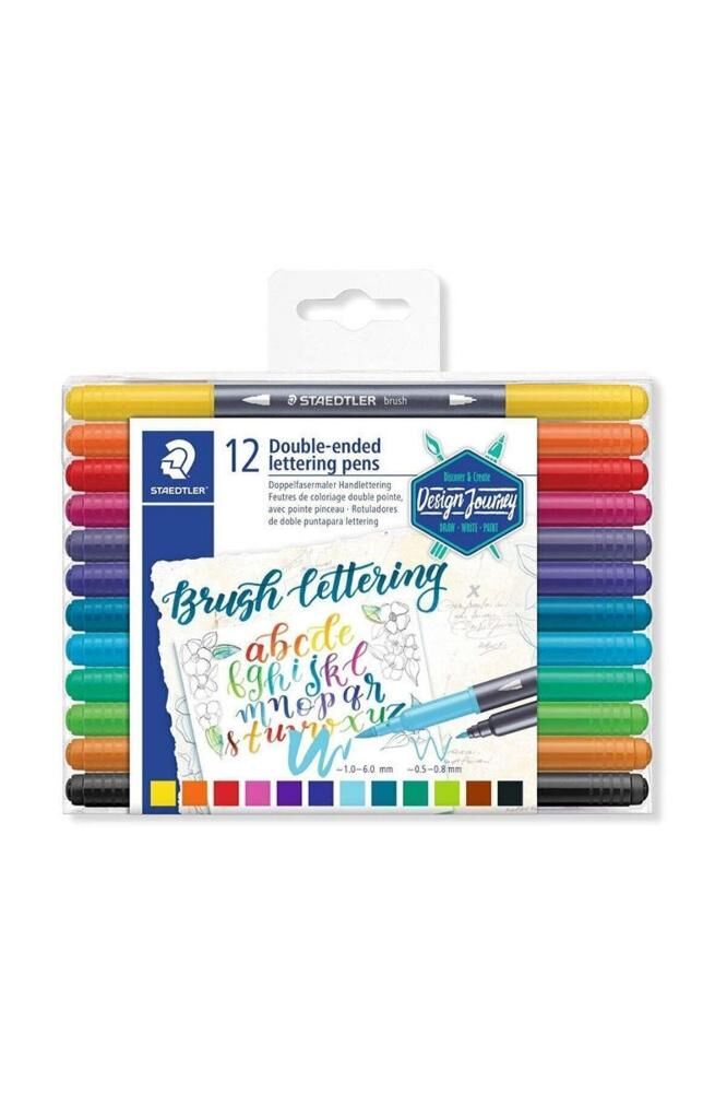 Staedtler Brush Lettering Çift Taraflı Fırça Uçlu Kalem 12 RENK SET