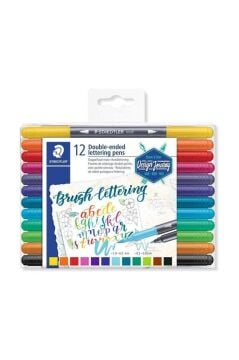 Staedtler Brush Lettering Çift Taraflı Fırça Uçlu Kalem 12 RENK SET