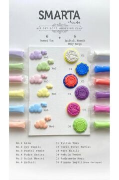 Smarta Air Soft Modelling Clay 12x25gr Hava İle Kuruyan Modelleme Kili Magic Renkler / 3000091