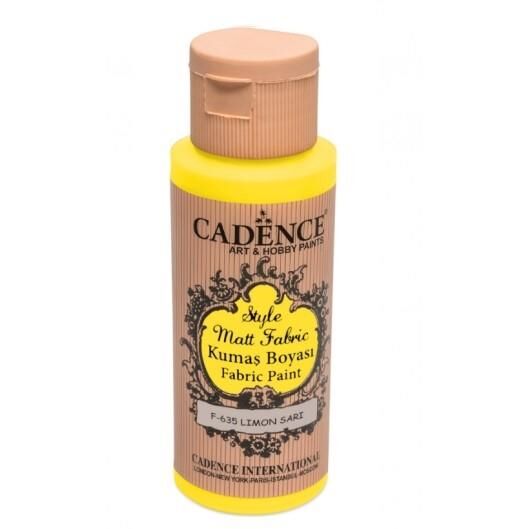 Cadence Sytle Matt Kumaş Boyası 59ml F-635 LİMON SARI