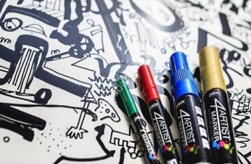 Pebeo 4Artist Yağlı Marker Markör Kalem Yuvarlak Uç 4mm 24 Siyah