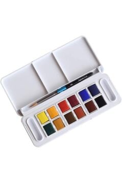 Aquafine Travel Set 12 Renk Sulu Boya + Canson 300 Gr A4 Suluboya Defteri