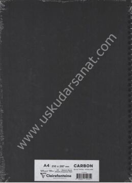 Clairefontaine Carbon Black Paper Noir A4 120gr 60 Yaprak Spiralli Çizim Blok