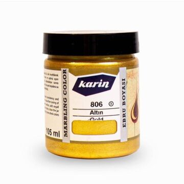 Karin Ezilmiş Geleneksel Ebru Boyası 105 ml 806 Altın