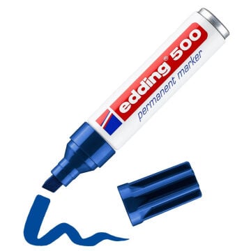 Edding 500 Yan Kesik Uç Permanent Marker 2 - 7 mm Mavi