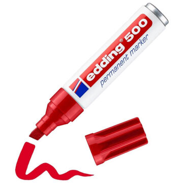 Edding 500 Yan Kesik Uç Permanent Marker 2 - 7 mm Kırmızı
