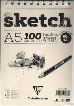 Clairefontaine Esquisse Ivory Sketch - A5 90gr 100 Yaprak Kısa Kenarı Spiralli