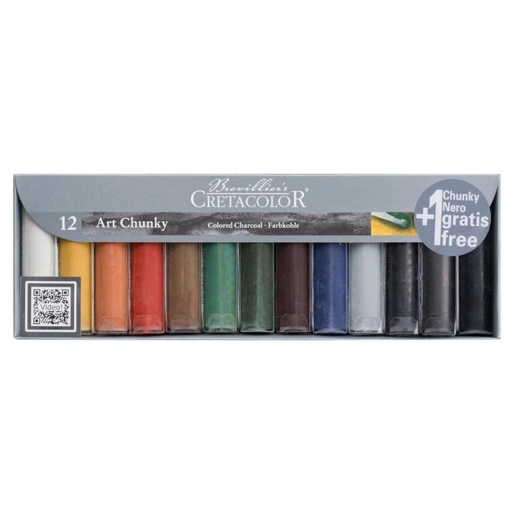 Cretacolor Art Chunky Colored Charcoal Renkli Kömür Çubuk Seti 12 Renk 49799