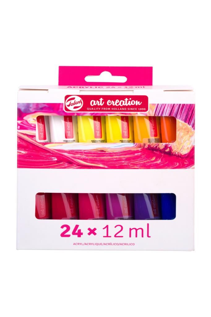 Talens Art Creation 24 renk Plastik Tüp Akrilik Boya 12mlx24