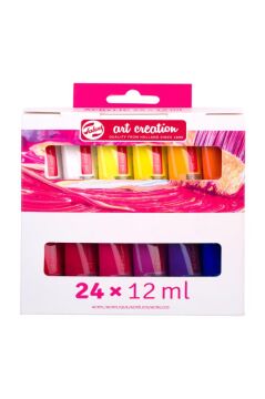 Talens Art Creation 24 renk Plastik Tüp Akrilik Boya 12mlx24