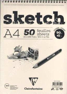 Clairefontaine Esquisse Ivory Sketch - A4 90gr 50 Yaprak Kısa Kenarı Spiralli