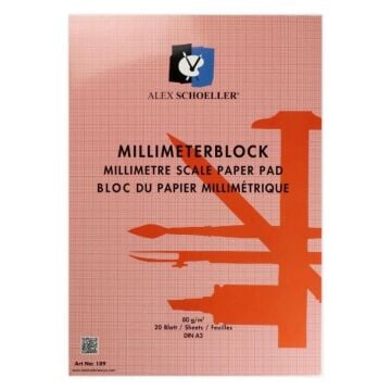 Alex Schoeller A3 Milimetrik Kağıt Bloğu Kırmızı
