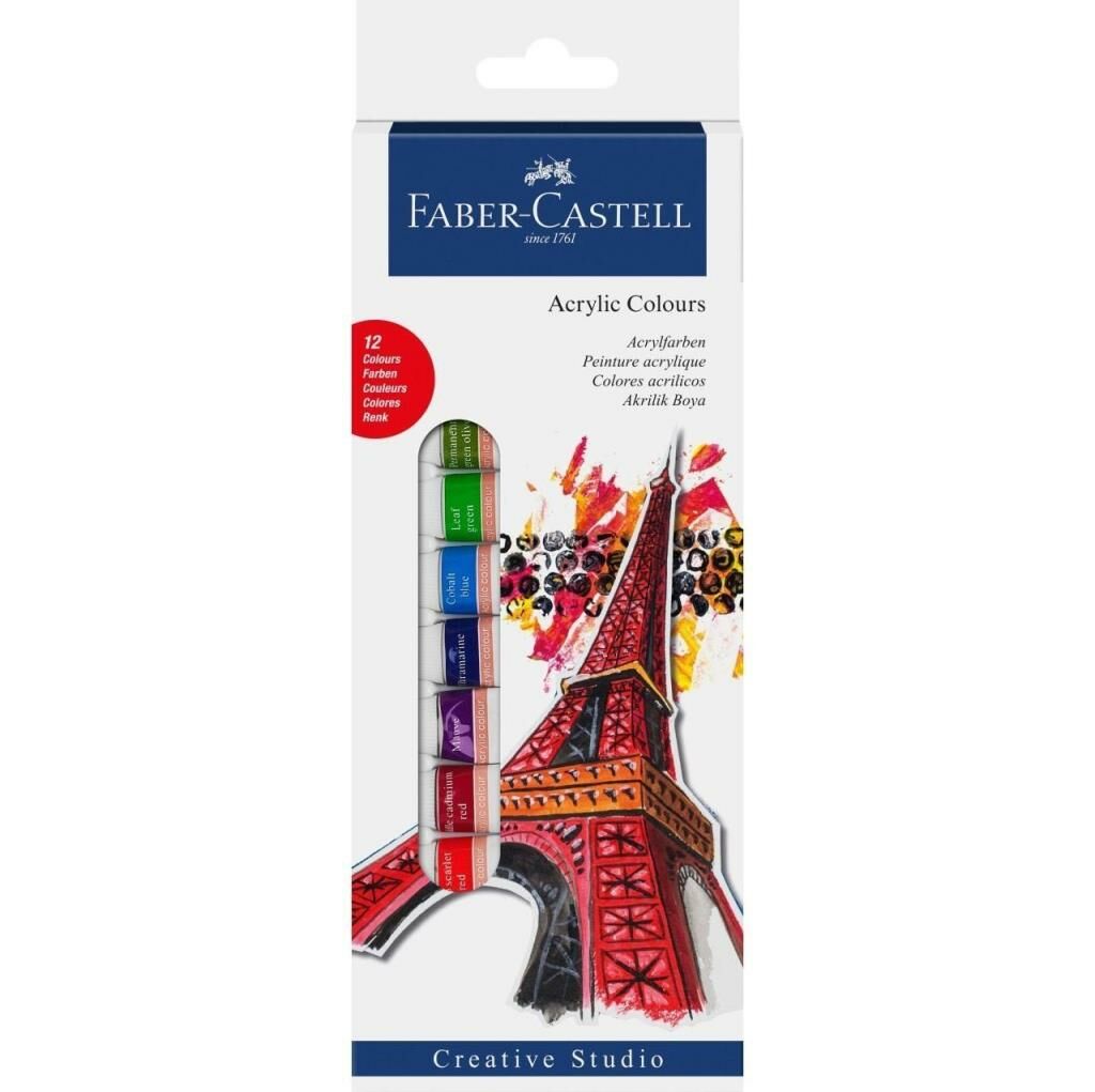 Faber Castell Akrilik Boya 12ml Tüp 12 Renk