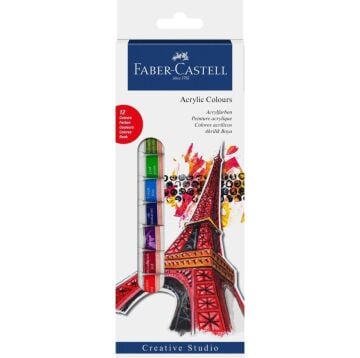 Faber Castell Akrilik Boya 12ml Tüp 12 Renk