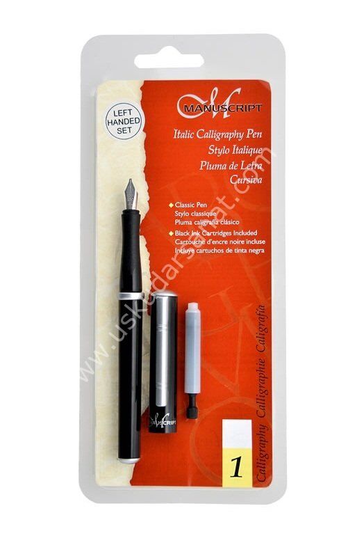 Manuscript Left Handed Nib Italic Pen Sola Kesik Set 1,1mm