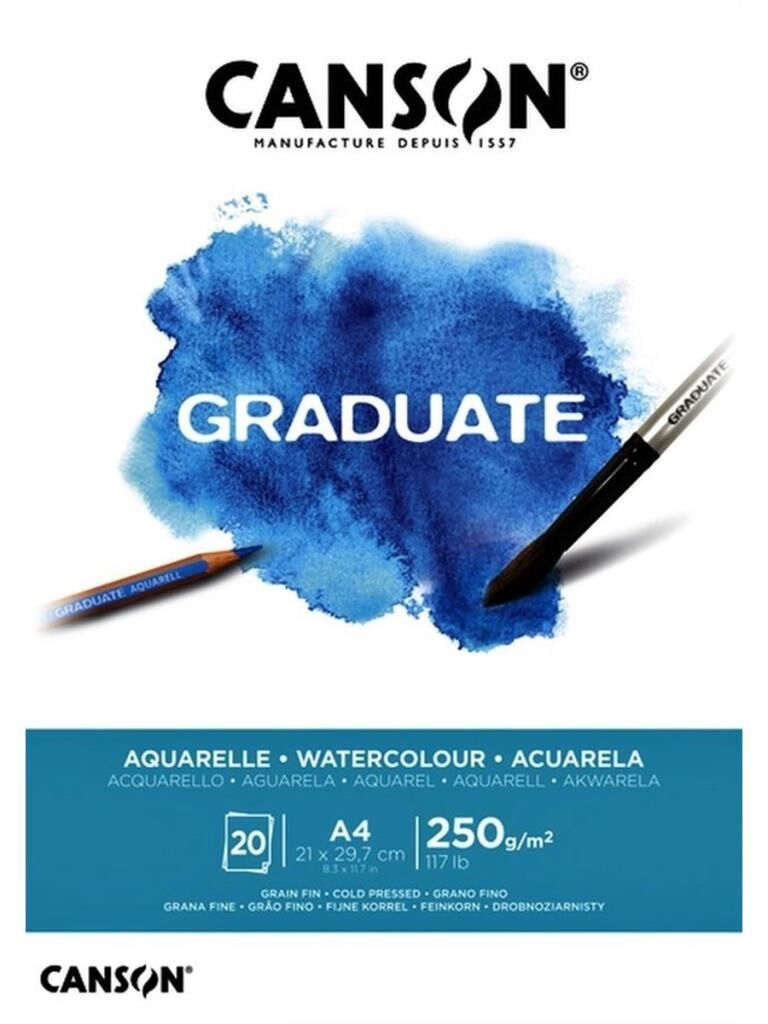 Canson Graduate Suluboya Defteri 250gr A4 20 Yaprak