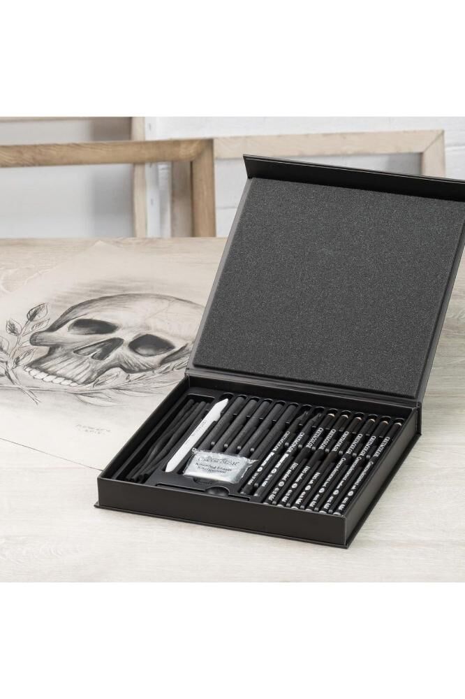 Cretacolor Black Box Premium Karakalem Çizim Seti Özel Hediyelik Kutu 20 Parça