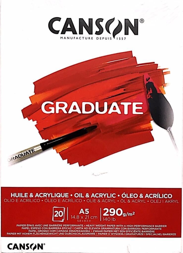 Canson Graduate Akrilik - Yağlıboya Defteri 290gr A5 20 Yaprak