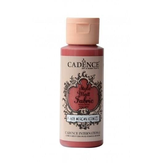 Cadence Sytle Matt Kumaş Boyası 59ml F-608 MERCAN KIRMIZI