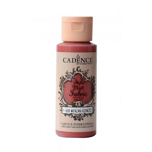 Cadence Sytle Matt Kumaş Boyası 59ml F-608 MERCAN KIRMIZI
