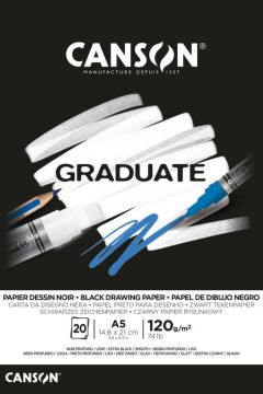 Canson Graduate Siyah Defter 120g A5 20 Sayfa