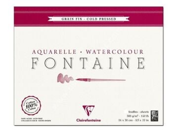 Clairefontaine Fontaine Orta Dokulu Suluboya Blok 24*30 300gr 10 Yaprak