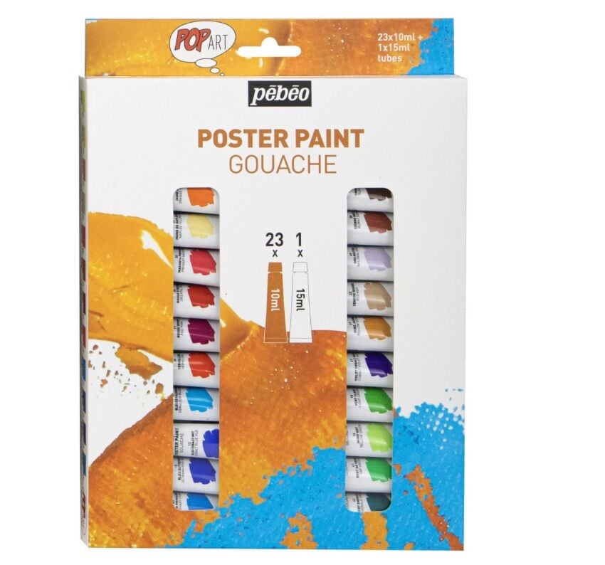 Pebeo Pop Art Guaj Boya Seti 23x10ml + 15ml Beyaz 669820