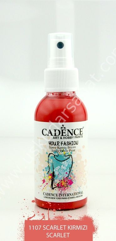 Cadence Your Fashion Sprey Kumaş Boyası 100ml 1107 Scarlet Kırmızı