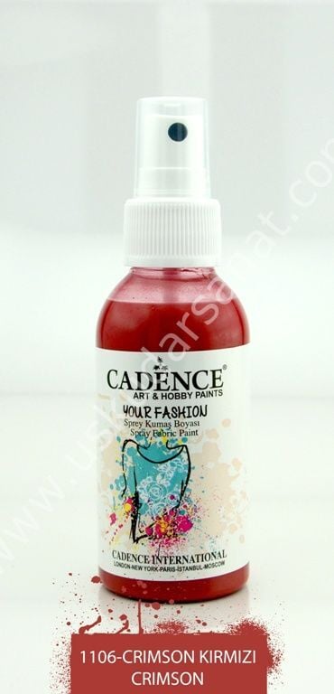 Cadence Your Fashion Sprey Kumaş Boyası 100ml 1106 Crimson Kırmızı