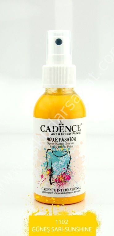 Cadence Your Fashion Sprey Kumaş Boyası 100ml 1102 Güneş Sarı