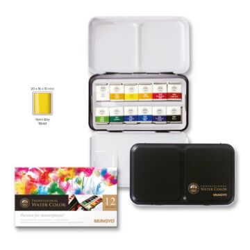 Mungyo  Professional Suluboya  1/2 Yarım Tablet 12 renk